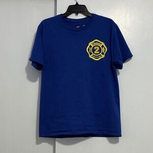 Hanes Tagless Chelsea Hook & Ladder 2 Nyack FD Fire Department Blue T-Shirt